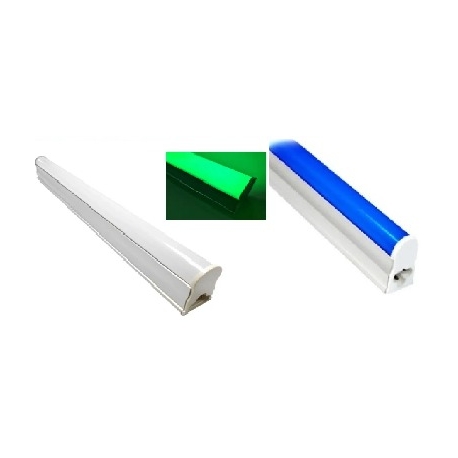 TUBO LED CON BASE T5 18W 120 CMS Y CONECTORES ( COLOR VERDE O AZUL)