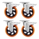 set de 4 Ruedas Industriales Para Muebles + Frenos Linkon