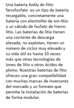 bat litio aokly 100ah 48v